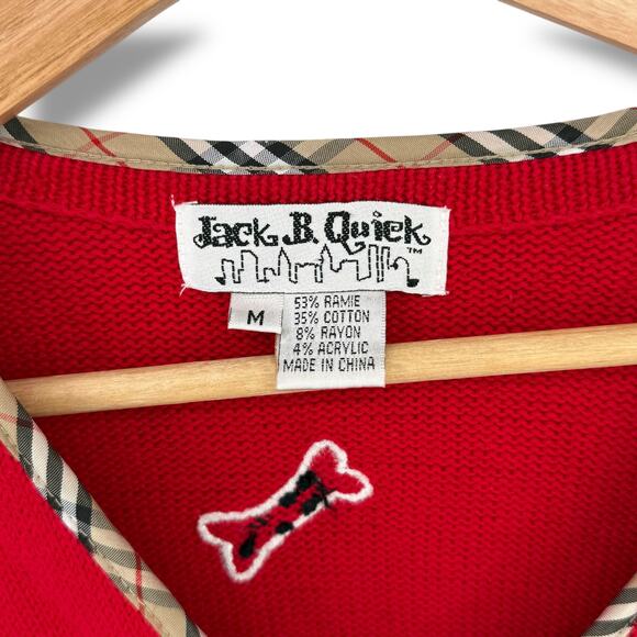 Jack B Quick Fuzzy Scotty Dog Knit Cardigan Sweater Size Medium Coin Purse - Picture 9 of 10